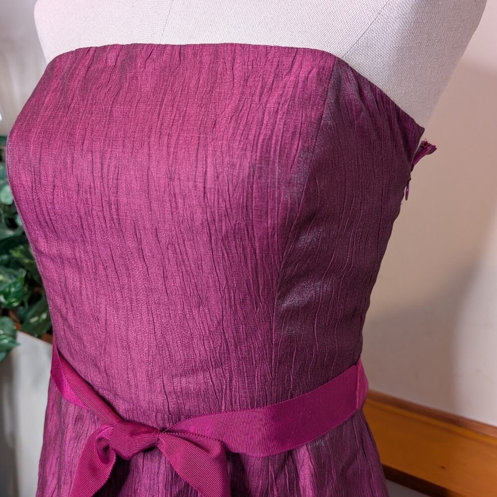 LOFT Strapless Linen Dress Raspberry Pink Size 8 - Picture 2 of 10